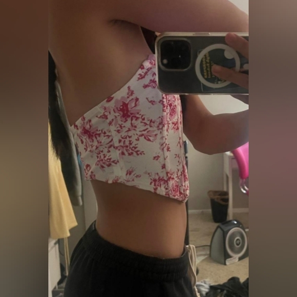 SHEIN Pink floral corset tube top sz Small - Picture 8 of 9